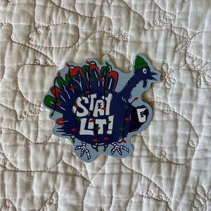 Fun Turkey Sticker with Festive Lights